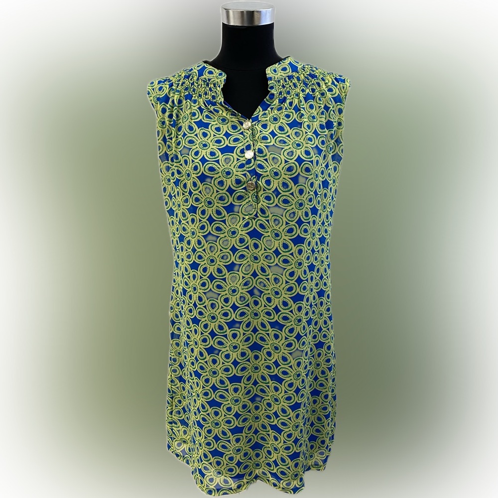 Tracy Negoshian Women’s Playful Daisy Retro Style Shift Dress - Picture 2 of 9